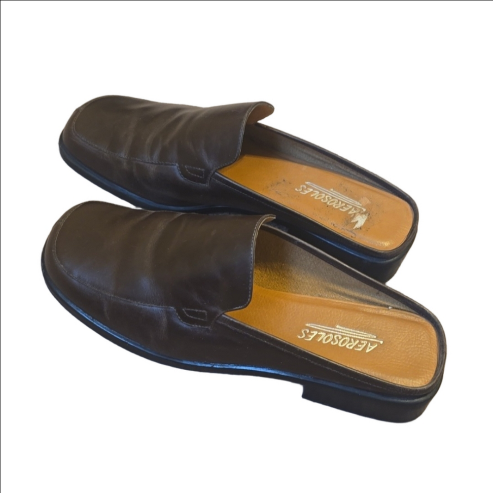 Aerosoles Brown Leather Slip On Shoes Sz 8.5